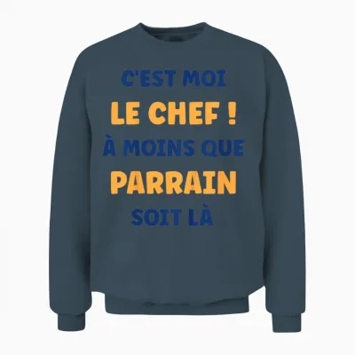 Child Quote I Am the Chef Funny Boy Child Godfather T-Shirt, White, 2 Unisex Sweatshirt - Dark Heather