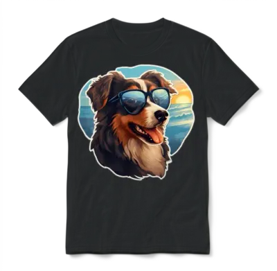Dog with Sunglasses Unisex T-Shirt - Black