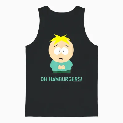 South Park Butters Oh Hamburgers Unisex Tank Top - Black