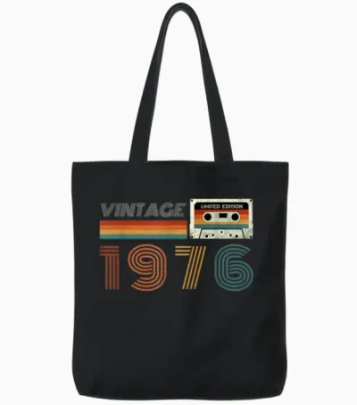 Vintage 1976 Bande Cassette Rétro Anniversaire 48 Tote Bags - Black