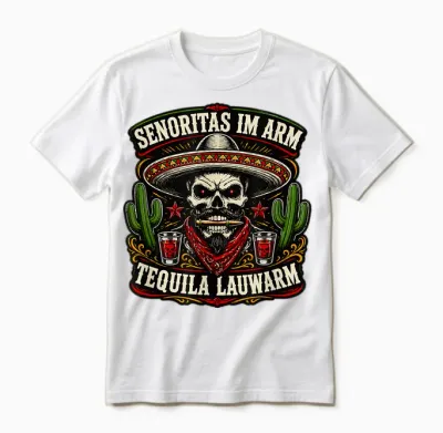 Senoritas Im Arm Tequila Lauwarm - Böhser Onkel - La Familia Unisex T-Shirt - White