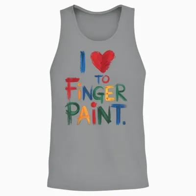 I Heart Love to Finger Paint I'm Paint Cute Couple Valentine Unisex Tank Top - Sport Grey