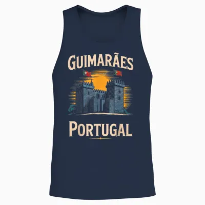 Guimarães Portugal City Travel Icône Portugal Unisex Tank Top - Navy