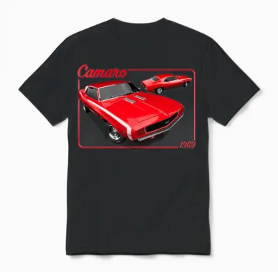 1969 Chevrolet Camaro Red Unisex T-Shirt - Black