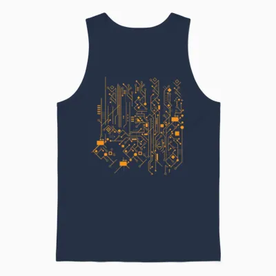 Circuit Board Tech Nerd Computer Core Processor Unisex Tank Top - Navy