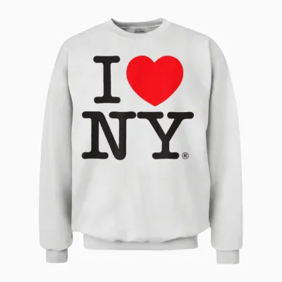 Classic I Love Ny Logo T-Shirt, White, S Unisex Sweatshirt - White