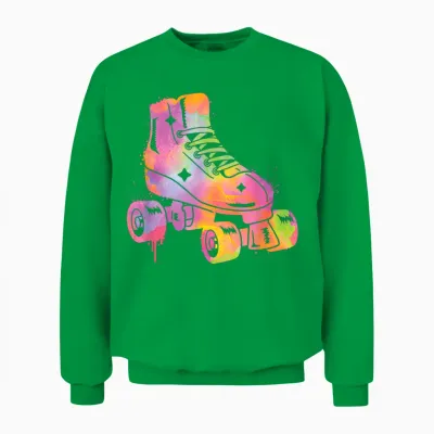 Roller Skating Women's Girls Roller Skates Children's T-Shirt, Black Unisex Sweatshirt - Irish Green