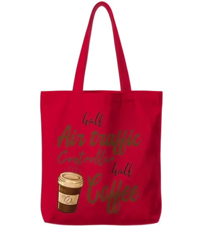 Half Air Traffic Controller Half Coffee Tote Bags - Red