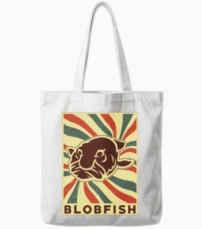Blobfish Retro Vintage Tote Bags - White
