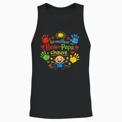 Gift Beautiful Bald Dad Funny Father's Day Christmas Unisex Tank Top - Black