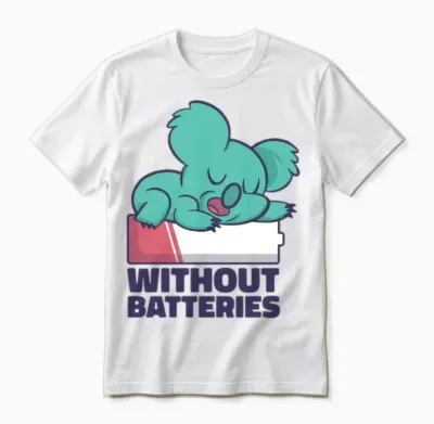 Without Batteries Retro Unisex T-Shirt - White