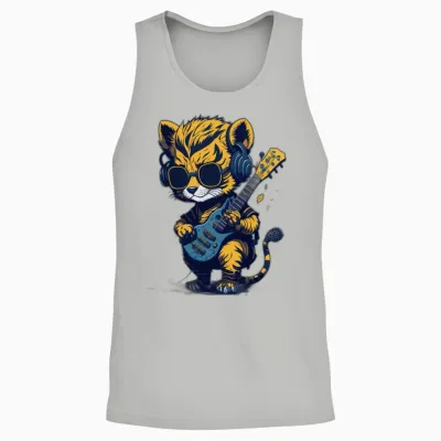 Retro Tiger Cibby Unisex Tank Top - Ash