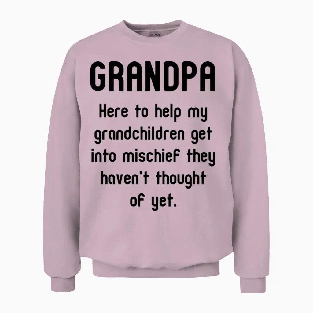 Funny Grandpa Unisex Sweatshirt in Light Pink