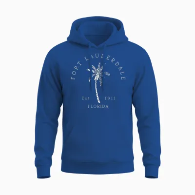 Original Fort Lauderdale Palm Tree Novelty Unisex Hoodie - Royal