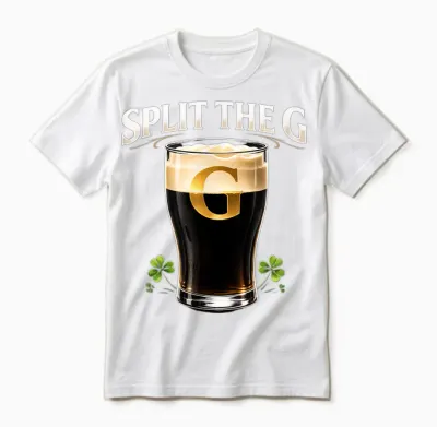 Split the G Irish Beer Tees St Patricks Day Pub Unisex T-Shirt - White