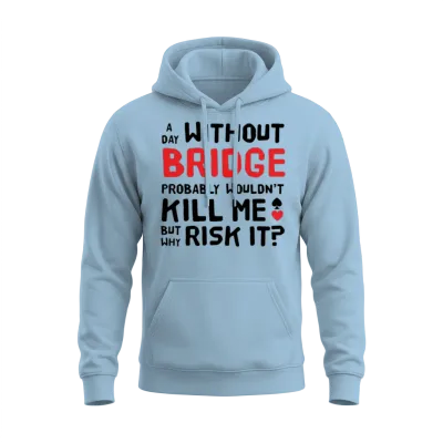 Contract Bridge Player Bidding Duplicate Card Game Unisex Hoodie - Light Blue