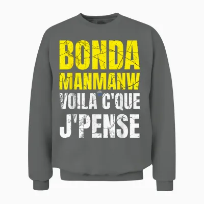 Bonda Manmanw Here's What I Think by Kreyolsat Unisex Sweatshirt - Graphite Heather