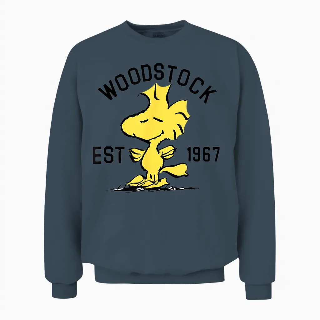 Peanuts Woodstock Graphic T-Shirt, Yellow, Unisex, Short Sleeve, Cotton 100%, Small Unisex Sweatshirt in Dark Heather
