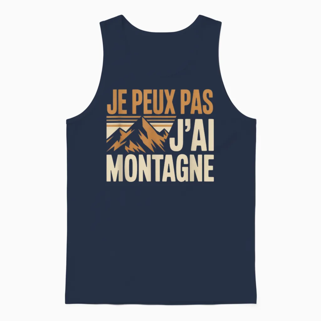 Je Peux Pas Jโai Montagne Homme Humour Rando Humoristique Unisex Tank Top in Navy