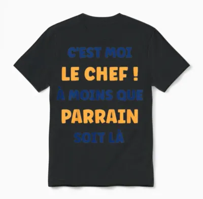 Child Quote I Am the Chef Funny Boy Child Godfather T-Shirt, White, 2 Unisex T-Shirt - Black