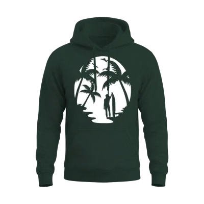 Surf Girl Pastel Cute Surfing Female Surfer Gift Unisex Hoodie - Forest