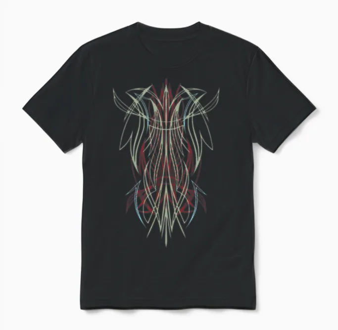 Pinstriping - Vintage Retro - Pinstrip Unisex T-Shirt in Black