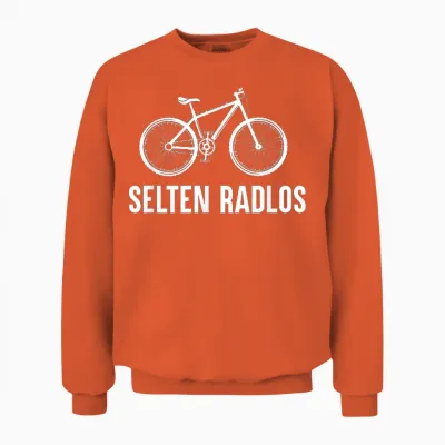 Rare Radlos Bicycle Cycling Road Bike E-Bike Mountain Bike T-Shirt, Black Unisex Sweatshirt - Orange