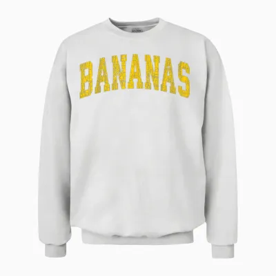 Funny Retro Bananas Shirt Cute Banana Gifts Yellow Unisex Sweatshirt - White