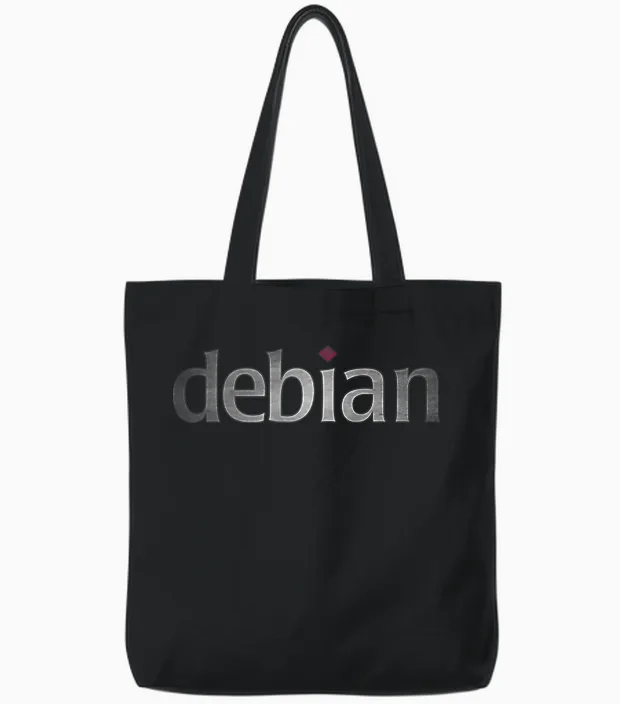 Minimalistisches, Von Linux Getragenes Logo-T-Shirt Von Debian Clean Design Für Entwickler Tote Bags in Black