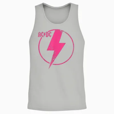 Offiziell Ac/dc Pink Distressed Logo Acdc Unisex Tank Top - Ash