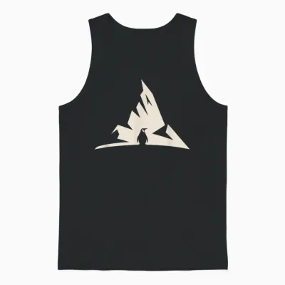 Nihilist Penguin Meme Mountain Ice Existential Unisex Tank Top - Black