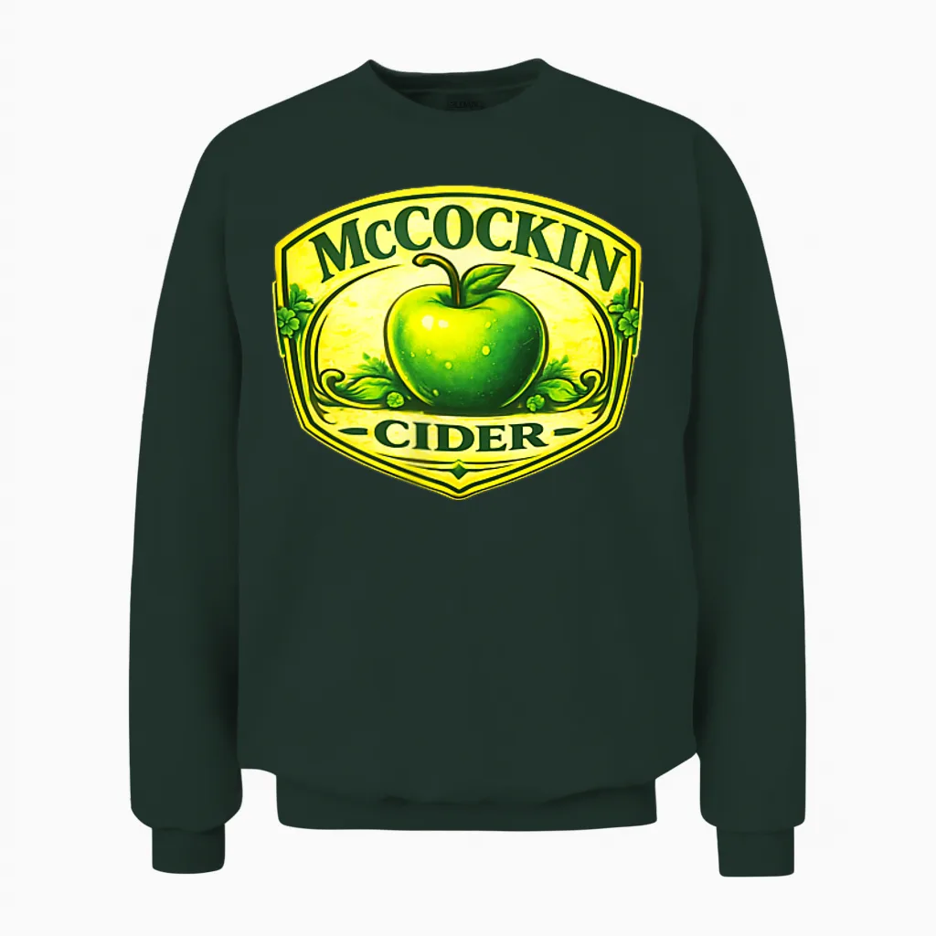Mccockin Cider St Patrick’s Day Edition Irish Double Sided Unisex Sweatshirt in Forest