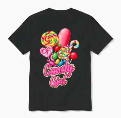 Candy and Girl Candy Lovers Cute X Carnival Costume Unisex T-Shirt - Black