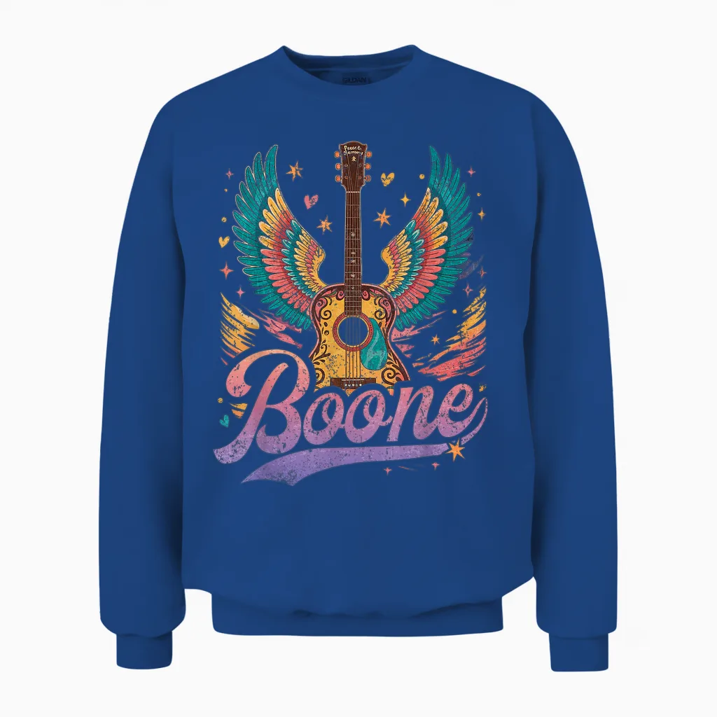 Boone Personalized Name Vintage Retro Girls Woman Man Unisex Sweatshirt in Royal