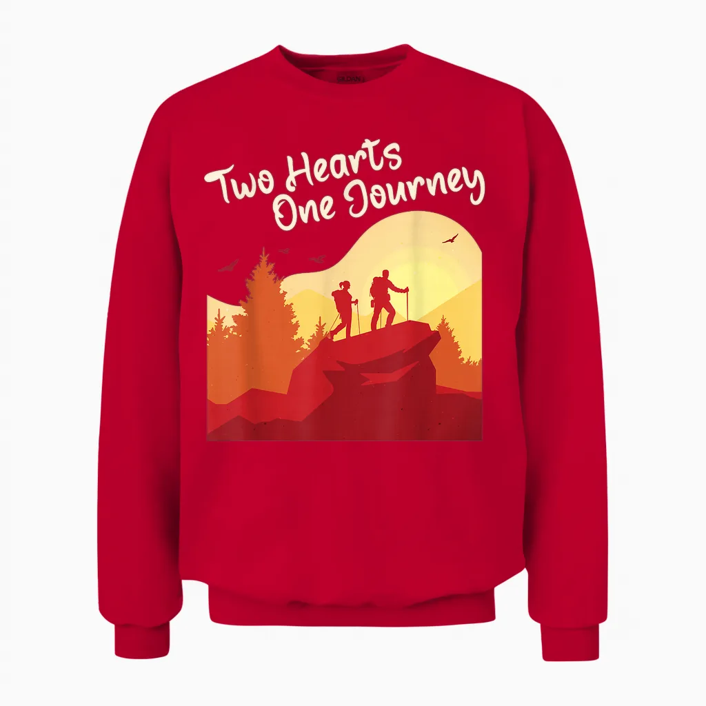 Eine Reise Paar Wandern Hochzeit Valentinstag Unisex Sweatshirt in Red