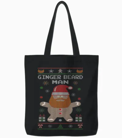 Ginger Beard Man Tote Bags - Black