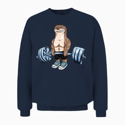 Otter Weight Lifting Gift Gym Fitness Men Unisex Sweatshirt - Navy