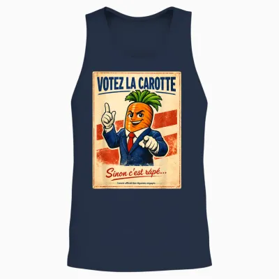 Vote the Carrot – Political Humor Vintage Retro Unisex Tank Top - Navy