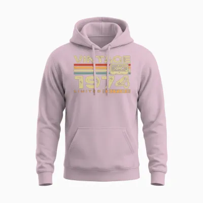 1974 Vintage Retro 50th Birthday Unisex Hoodie - Light Pink