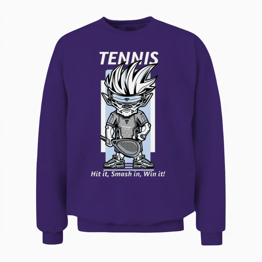 Tennis: Hit It, Smash It, Win It! Unisex Sweatshirt in Purple