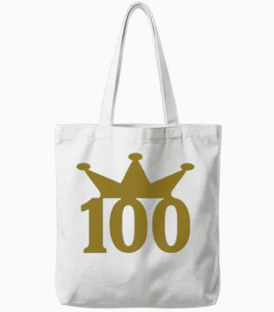 100 Crown C1w7 Tote Bags - White