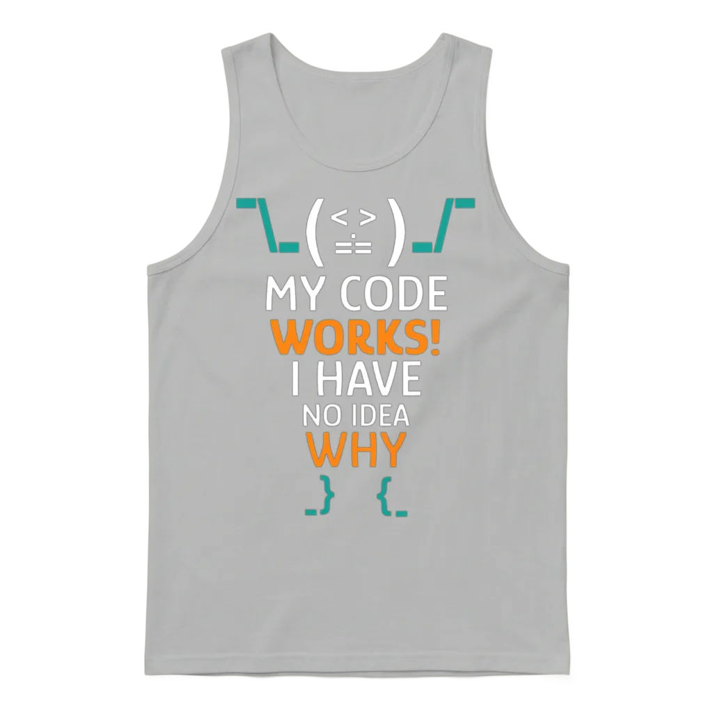 Funny Coder Programmer Computer Nerd Funny Unisex Tank Top - Ash