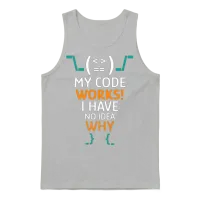 Funny Coder Programmer Computer Nerd Funny Unisex Tank Top - Ash – 1