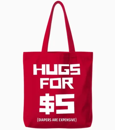 Designhugs for 5 Retro Tote Bags - Red