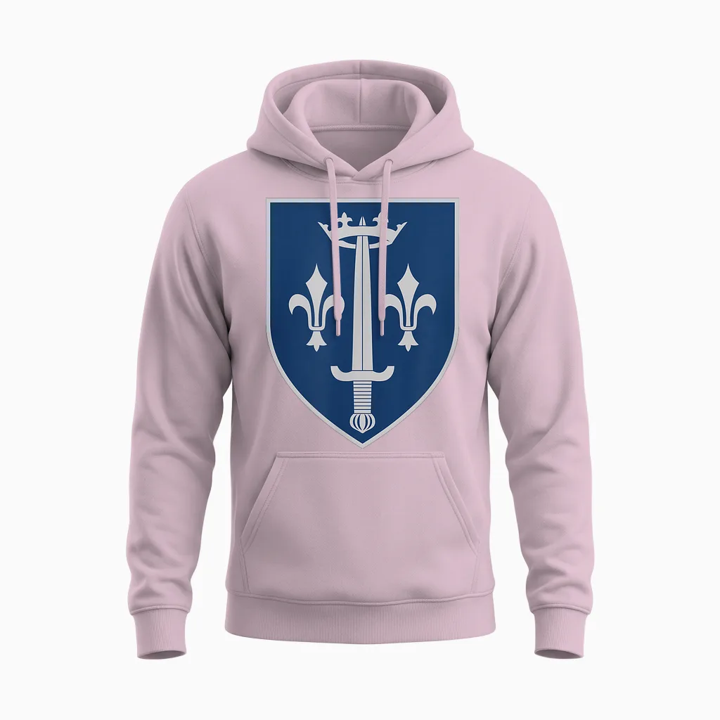 Saint Joan of Arc Family Crest Unisex Hoodie in Light Pink