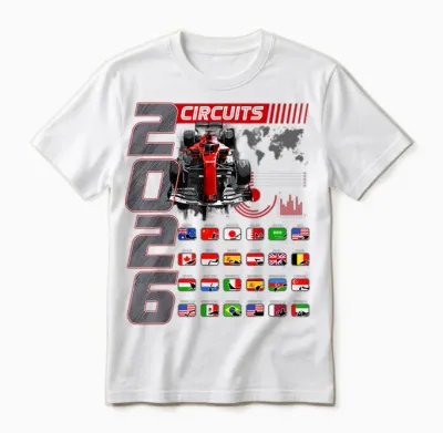 Racing Car Calendar 2026 Racing Schedules Places Unisex T-Shirt - White