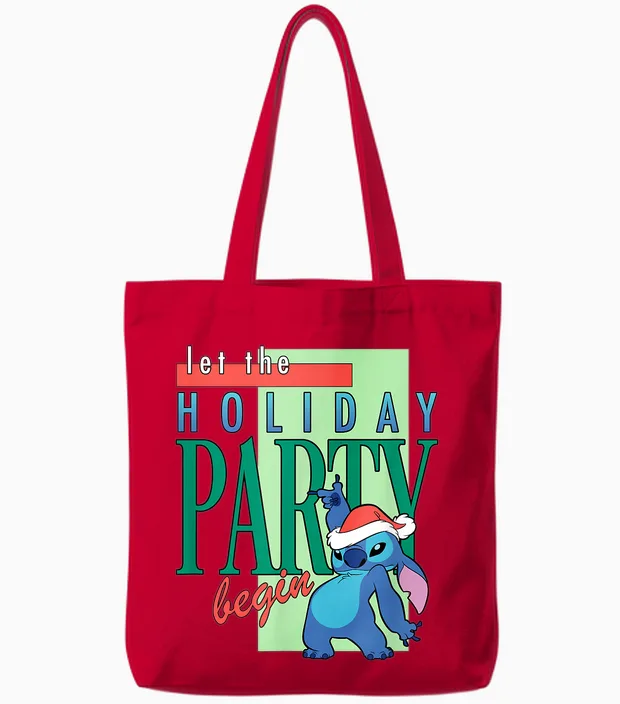Amazon Essentials Stitch Santa Let the Holiday Party Begin Tote Bags in Red