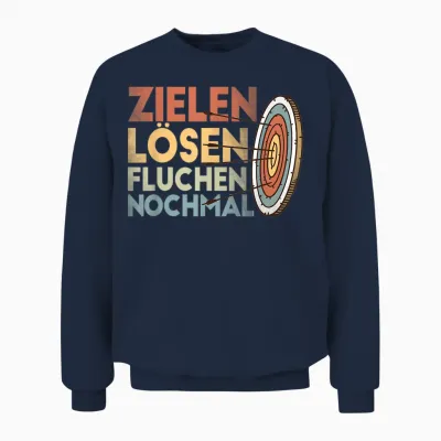 Bogenschiessen Bogensport Zubehör Pfeil Und Bogen Zielscheibe Bogensport Archer Bogenschütze Bogenschießen T-Shirt Für Damen Und Herren, Schwarz, Unisex, Vintage, Kurzarm, Klein Unisex Sweatshirt - Navy