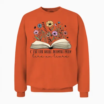 It's a Beautiful Day to Read a Book Gift Reading Unisex Sweatshirt - Orange