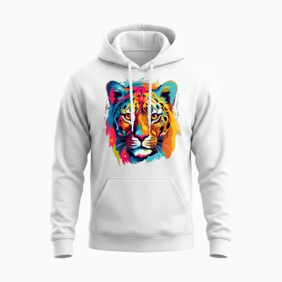 Retro Tiger Unisex Hoodie - White